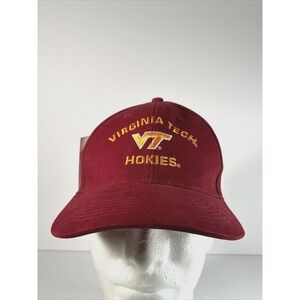 Vintage New Virginia Tech Hokies Hat Cap Strap Back Headmaster Football 90's NOS